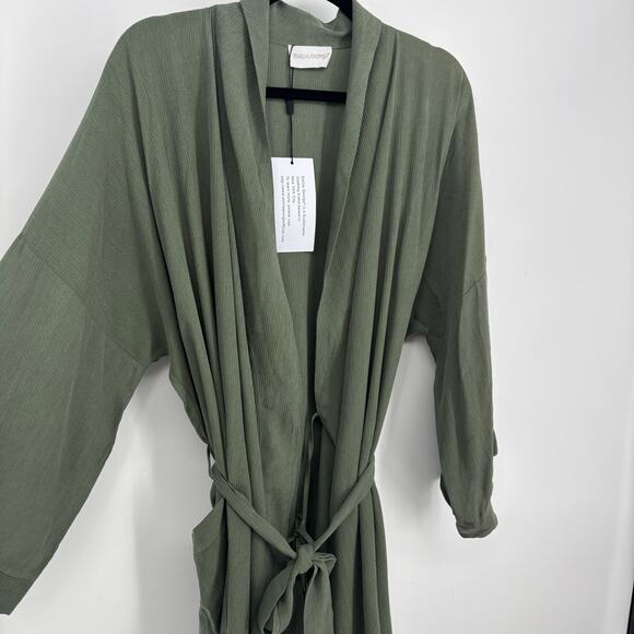 Emilia George maternity robe sustainable green one size NWT cupro dry clean - Picture 4 of 9